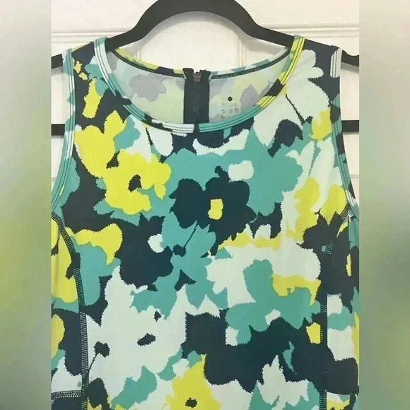 Title Nine Buttah Pieced Tank Dress  Blue Green Floral Sz Small - Picture 4 of 11